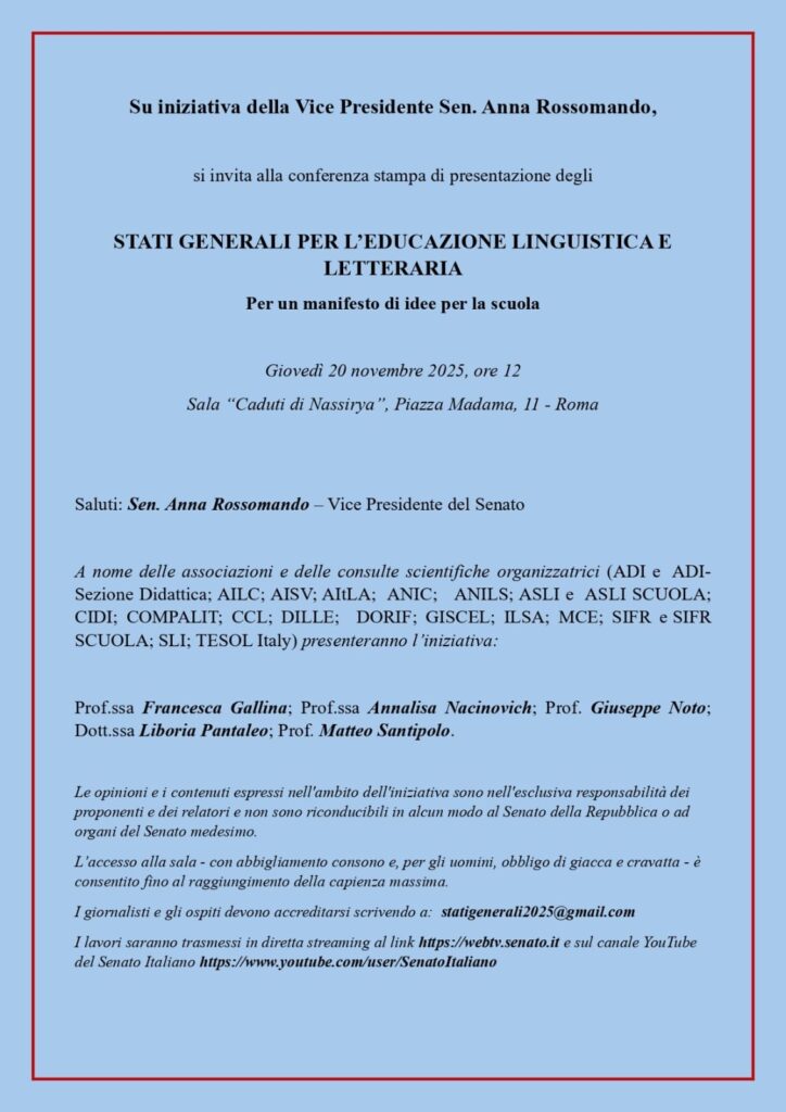 Conferenza stampa al Senato 20 novembre 2025